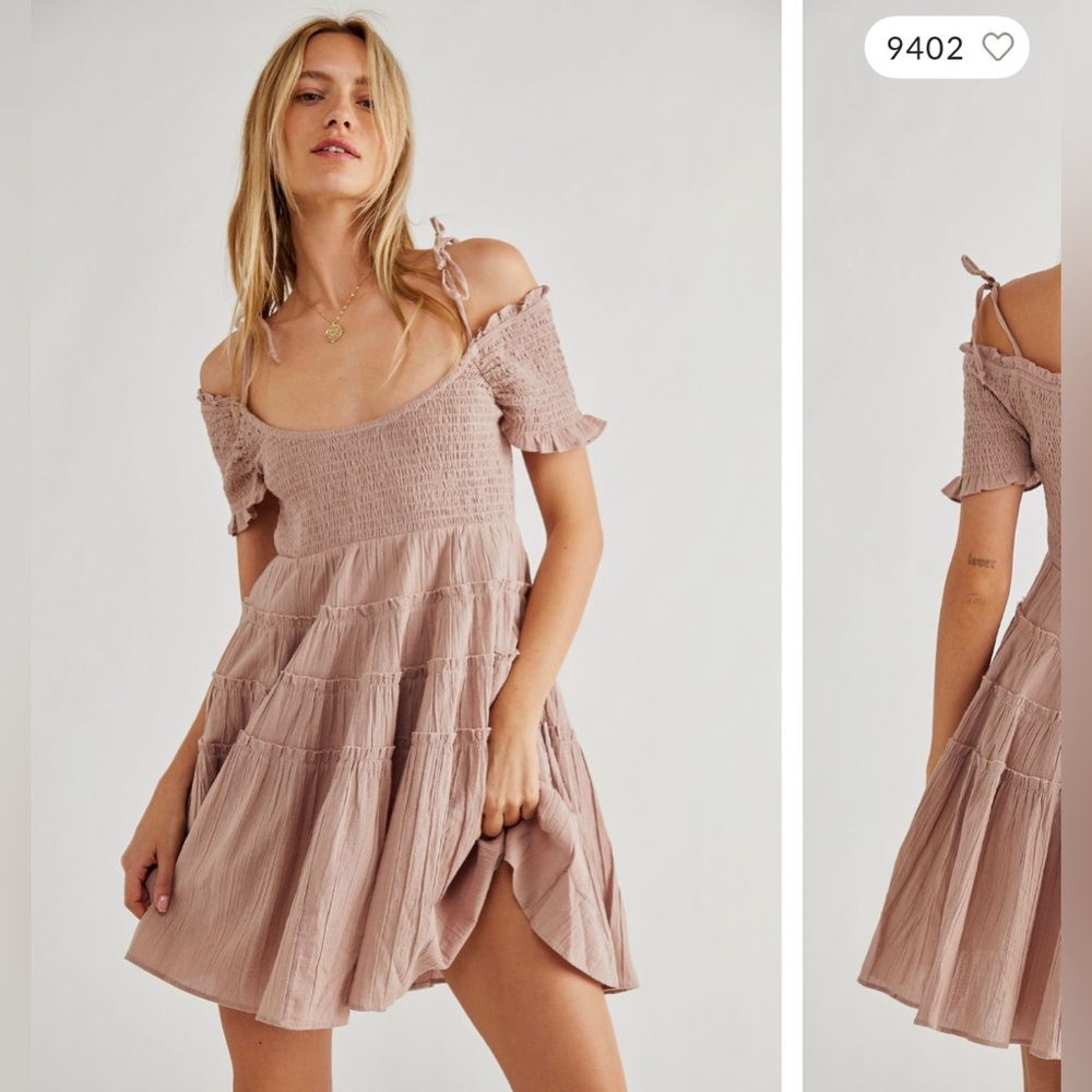 Happy with you Mini dress free people smoked mulberry